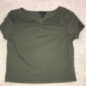 Olive green crop top